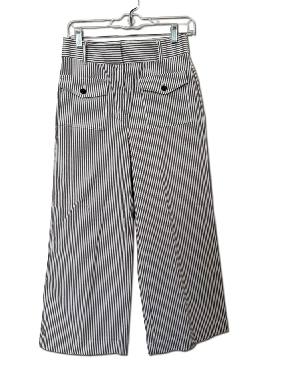 Loft Women’s Size 0 Striped Wide-Leg  Pants in Brown and White